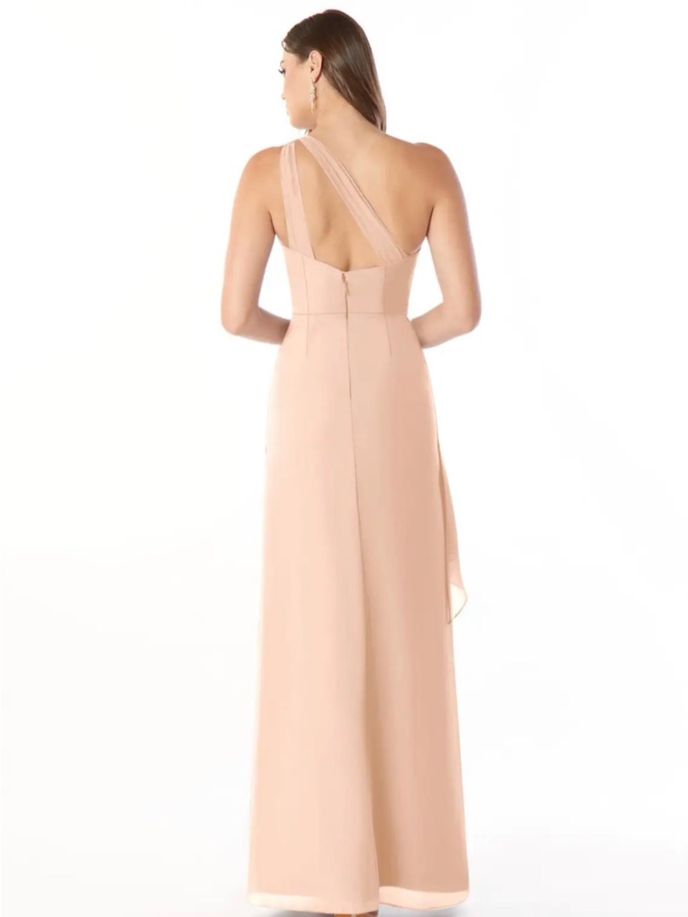 Azazie Maive One-Shoulder Blush Evening Gown, NWT, size 16 - Picture 2 of 9